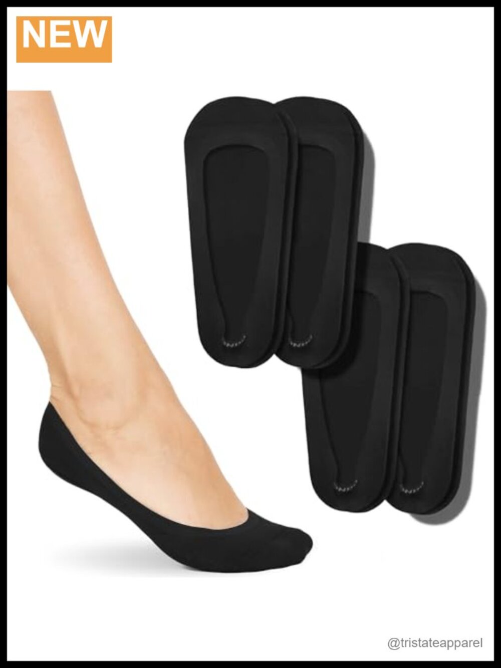 Low-Cut No Show Socks 4 Pairs Organic Cotton Nylon Blend